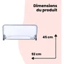 Safety 1st Barrière de lit extensible 90 cm pour enfant 18 mois-5 ans, inclinable, tissu maille lavable, système auto-verrouillage, couleur gris/blanc
