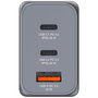 Verbatim GNC-65 Chargeur Secteur GaN 65W 3 Ports, 2 USB-C PD 65W et 1 USB-A QC 3.0, avec Fiches EU/UK/US Remplaçables et Prise US Pliable