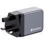 Verbatim GNC-65 Chargeur Mural GaN 65W avec 2 x USB-C PD et 1 x USB-A QC 3.0