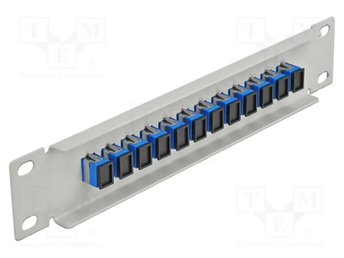 DELOCK Panneau de brassage à fibre optique SC Simplex 12 ports 10 pouces gris