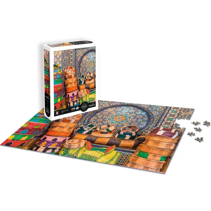 Sentosphere Calypto Puzzle 500 pièces XL Médine de Fès - Modèle Maroc - Toucher soyeux - Dès 8 ans