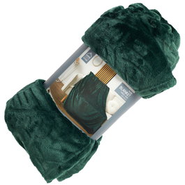 Home Deco Factory Couverture en flanelle Verte 150x200 cm