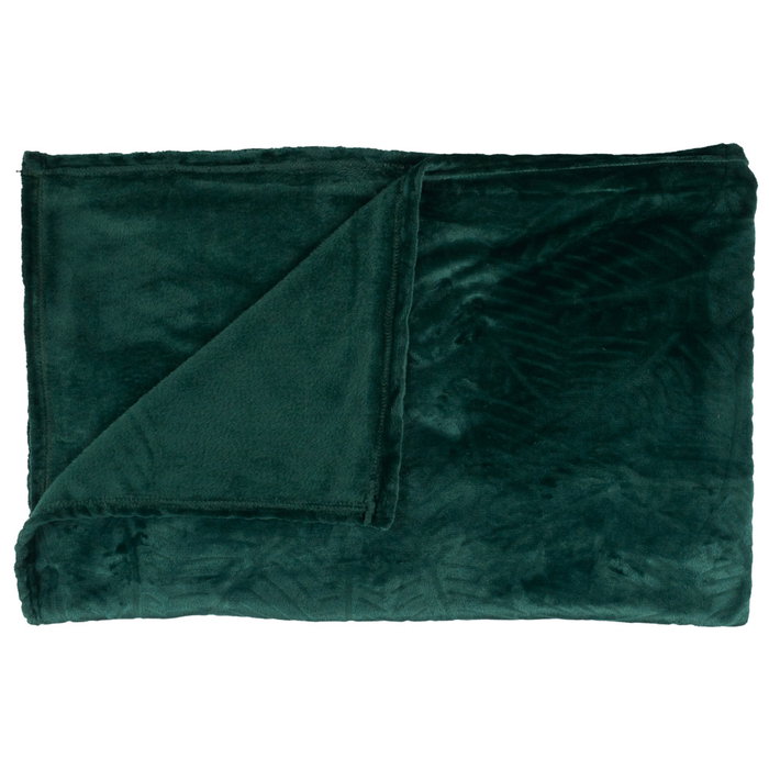 Home Deco Factory Couverture en flanelle Verte 150x200 cm