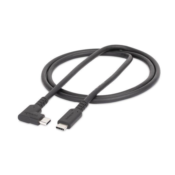 StarTech.com Câble USB-C 90° 1 m - USB 3.2 Gen 2 10 Gbps, Power Delivery 100W, Vidéo 8K, Noir