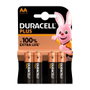 Duracell Plus Power Pile Alcaline AA LR06 1,5V Blister de 4 Unités Ø14,5 x 50,5 mm