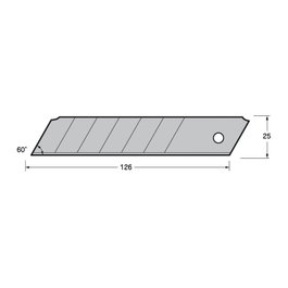 TAJIMA Lot de 10 lames de rechange pour cutter en acier 25 mm biseautées