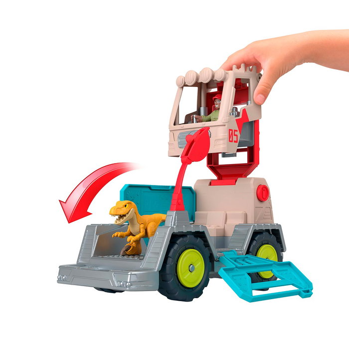 Imaginext - Véhicule de Secours Jurassic World Trek 'n Transform avec Transformation, Scanner à Rayons X, Lance-Projetiles et Figurines - Référence Jkf46