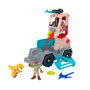 Imaginext - Véhicule de Secours Jurassic World Trek 'n Transform avec Transformation, Scanner à Rayons X, Lance-Projetiles et Figurines - Référence Jkf46