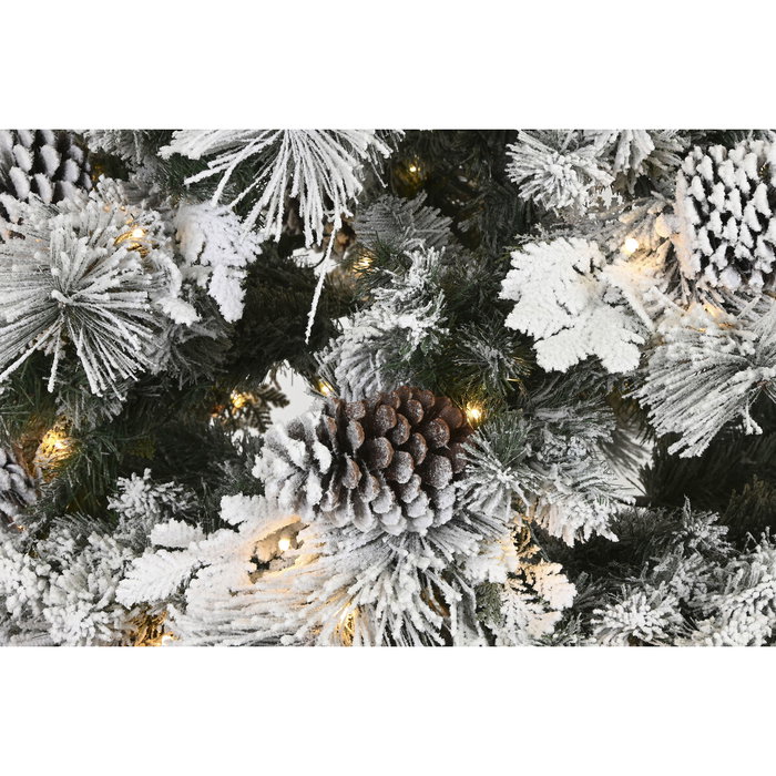 Sapin de Noël Home ESPRIT Blanc PVC Enneigé 140 x 140 x 240 cm