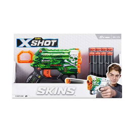 Zuru X-Shot Skins Menace Pistolet Nerf avec 8 Dards - Modèle Aléatoire 15x9x3cm - Pour 8 Ans et Plus
