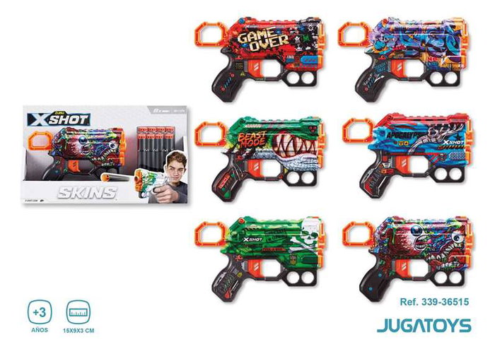 Zuru X-Shot Skins Menace Pistolet à Fléchettes avec 8 fléchettes Zuru X-Shot Skins Menace Pistolet à Fléchettes avec 8 fléchettes