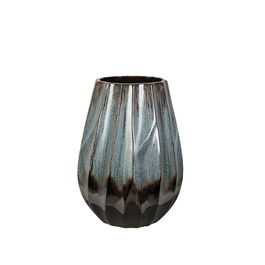 Vase Romimex Bleu Noir Céramique