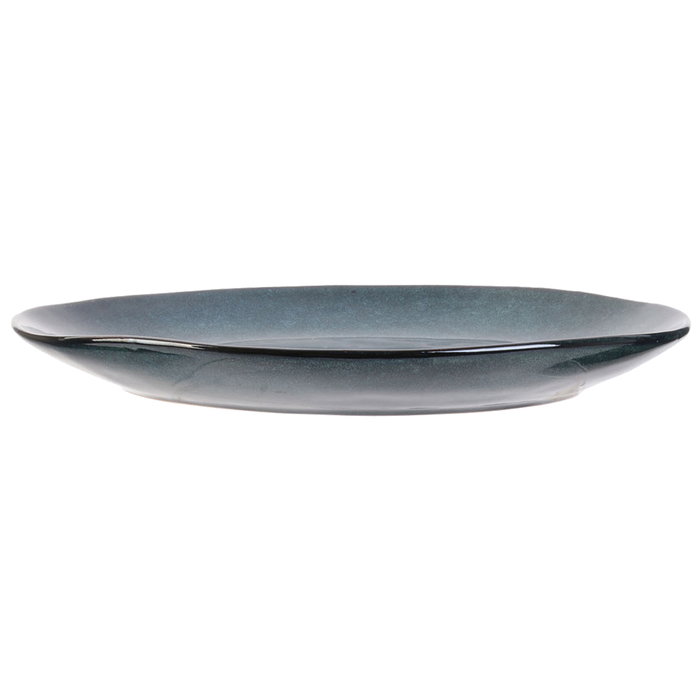 Home Deco Factory Plat en Grès Bleu 22 cm