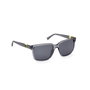 Timberland TB9322-H 20T - Lunettes de soleil polarisées pour homme, forme carrée, monture grise, verres gris fumé, branches 145 mm