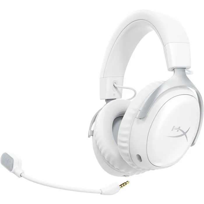 HyperX Cloud III S Wireless Casque Gamer Sans Fil Bluetooth 2.4 GHz - pour PC, PS5, Xbox - Autonomie 200h - Blanc