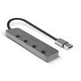 Lindy Hub USB 3.0, 4 Ports - Hub USB 3.0 à 4 Ports avec Commutateur Marche/Arrêt par Port - Rétrocompatible USB 2.0 - Transfert jusqu'à 5 Gbit/s