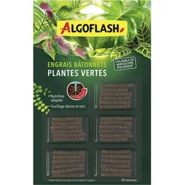 Algoflash Naturasol Bâtonnets Engrais pour Plantes Vertes, 30 bâtonnets, UAB