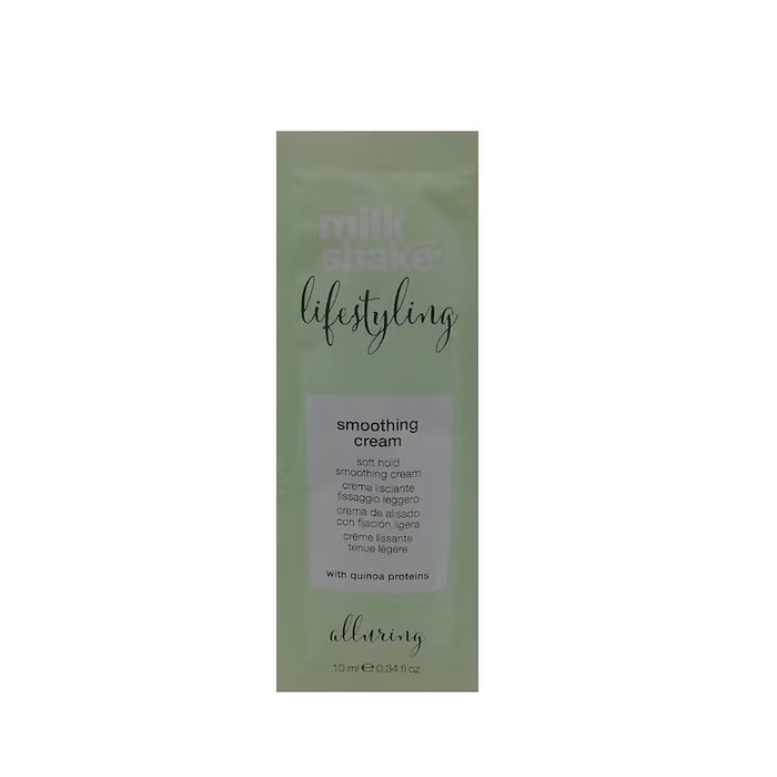 Milk Shake Lifestyling Smoothing Crème coiffante lissante aux protéines de quinoa, tenue souple, échantillon 10 ml Milk Shake Lifestyling Smoothing Crème coiffante lissante aux protéines de quinoa, tenue souple, échantillon 10 ml