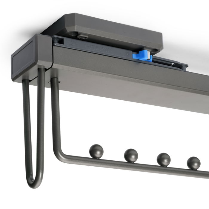 Emuca Porte-vêtements extractible Quartz pour armoire, Plastique et Aluminium, Titane