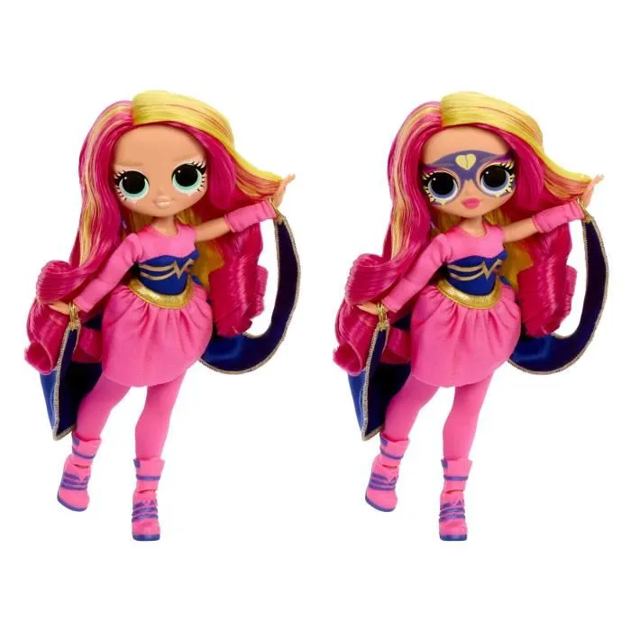 L.O.L. Surprise OMG Eye Spy - Superhero - Poupée à collectionner avec 4 personnages (super-héroïne, rock star, fée, espionne) de 24 cm et plus de 15 surprises - À partir de 4 ans