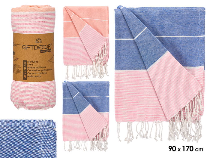 Giftdecor Multiusos Rayas Assorti Couleurs Rose Bleu 90x170 cm Tissu Coton Polyester (Set de 18) Giftdecor Multiusos Rayas Assorti Couleurs Rose Bleu 90x170 cm Tissu Coton Polyester (Set de 18)