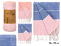 Giftdecor Multiusos Rayas Assorti Couleurs Rose Bleu 90x170 cm Tissu Coton Polyester (Set de 18)