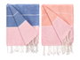 Giftdecor Multiusos Rayas Assorti Couleurs Rose Bleu 90x170 cm Tissu Coton Polyester (Set de 18)