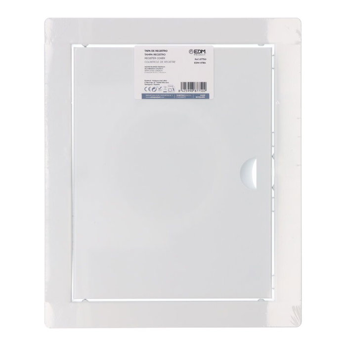 Edm Couvercle de regard encastrable rectangulaire en acier inoxydable blanc 20x25 cm