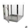 Lanterne DKD Home Decor Doré Argenté Aluminium Verre 14 x 14 x 35 cm (2 Unités)