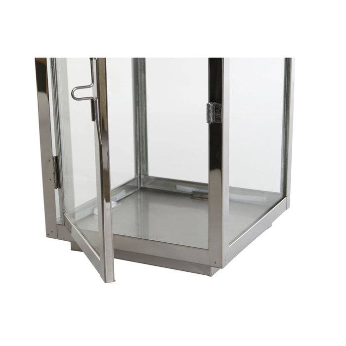 Lanterne DKD Home Decor Doré Argenté Aluminium Verre 14 x 14 x 35 cm (2 Unités)