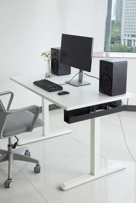 Phoenix Technologies Bac de Gestion de Câbles pour Bureau en Métal, Organisateur Sous Bureau