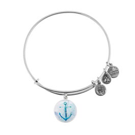 Alex And Ani Bracelet Ancre Finition Brillante Gris