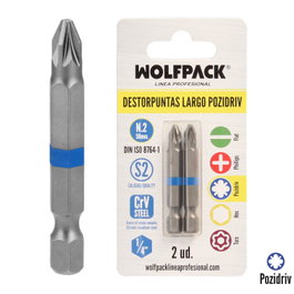 WOLFPACK LINEA PROFESIONAL Embout pour vis long Maurer Pozidriv nº 2