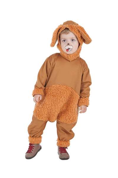 Creaciones Llopis - Déguisement Bébé Chien Mignon 0-12 Mois - Taille 0-6 Mois - Contient Combinaison et Capuche - en Jersey