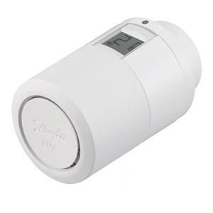 Danfoss Ally Tête électronique thermostat de radiateur connecté Zigbee, avec régulation PID, écran LCD, plage 5-35 °C, blanc - Compatible avec les vannes M30, RA, RAV, RAVAL