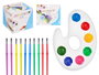 Pincello Set de 10 pinceaux et palette de peinture blanc, jaune, vert, rouge, bleu, lilas 24x20x1 cm (Set de 48)
