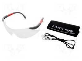 LAHTI PRO Lunettes de protection avec lentilles transparentes et étui