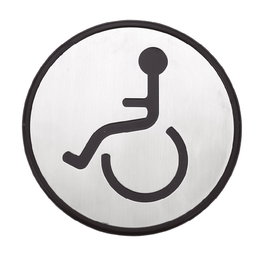 GSC Evolution Symbole de toilettes adhésif pour personnes à mobilité réduite Ø97mm