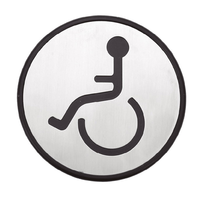 GSC Evolution Symbole de toilettes adhésif pour personnes à mobilité réduite Ø97mm GSC Evolution Symbole de toilettes adhésif pour personnes à mobilité réduite Ø97mm