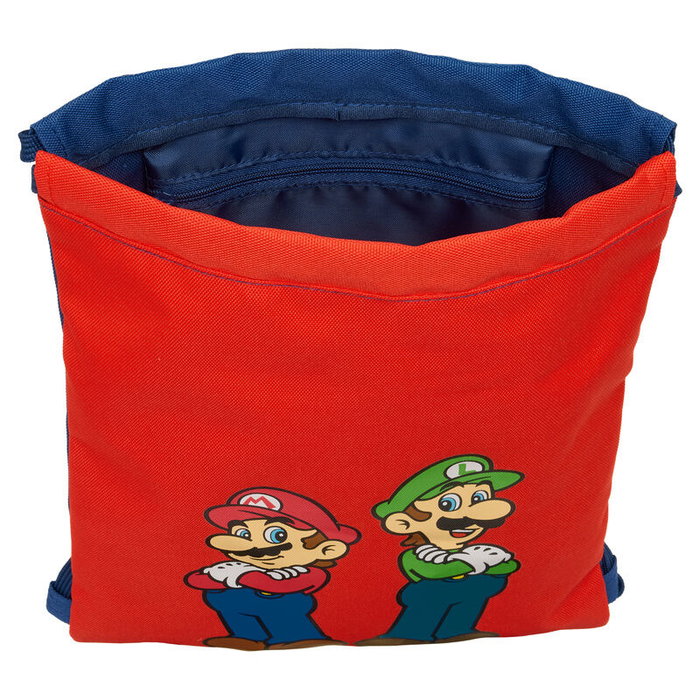 SAFTA Sac à dos Super Mario Bros Mamma Mia 34 cm avec poche intérieure zippée et cordon de serrage sécurisé