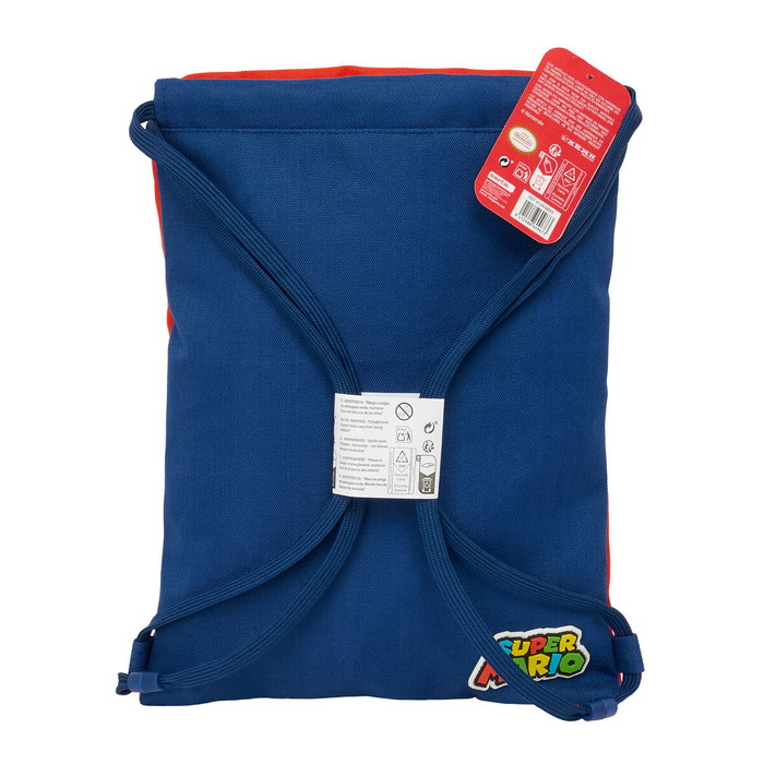 Sac à dos serré par des ficelles Super Mario Mamma mia Rouge Blue marine 26 x 34 x 1 cm