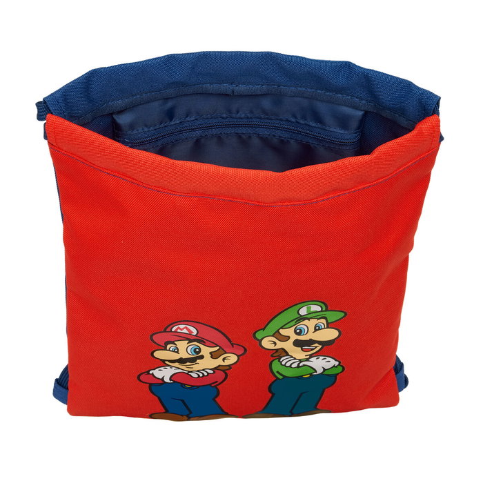 Sac à dos serré par des ficelles Super Mario Mamma mia Rouge Blue marine 26 x 34 x 1 cm