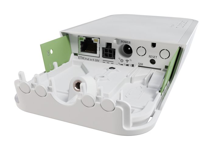 MikroTik wAP LTE kit - Point d'accès extérieur étanche Wi-Fi 4 (802.11b/g/n), 650 MHz, RouterOS v7, avec ports Ethernet PoE-IN, DC jack et modem LTE bande B28