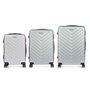 ARTE REGAL Set de 3 valises motif écailles ABS Gris clair