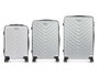 Arte Regal Set 3 Valises Abs Gris Clair 49x74.5x28 cm + Moyen 67x45x26 cm + Petit 57x38x23 cm