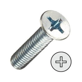 UCAFIX Vis à filetage métal tête plate DIN 965 M6 x 16mm, lot de 500