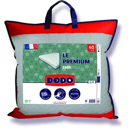 Dodo Oreiller Premium DODO Mémoire de forme 60x60 cm - Taie déhoussable et lavable - Confort moelleux