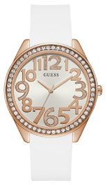 Guess W0988L4 avec bracelet blanc et boîtier rose