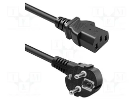 QOLTEC Câble d'alimentation H05VV-F 3G0,5mm2 1,5m noir