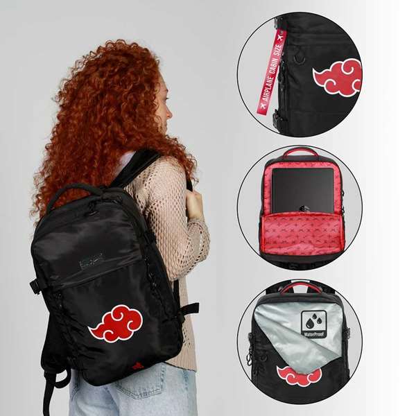 Karactermania Sac à dos Mochila Mercury Cabin Naruto Clouds - Noir - 25x20x40 cm - Compatible cabine et avion - Poche pour ordinateur portable 15 pouces - Polyester